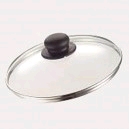 Крышка стекл 24см низкая с метал ободком