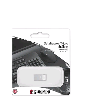 64GB Kingston DATATRAVELER MICRO DTMC3G2/64GB USB3.0 СЕРЕБРИСТЫЙ