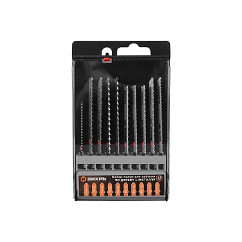 Набор пилок для лобзика по дереву и металлу 10шт Вихрь 73/10/5/15