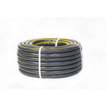 Шланг ПВХ армированный 3-х слойный 18х24мм (3/4") GARNET GREY с желтой полосой 25м