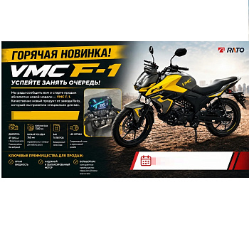 VMC F1 BY49Q-A 49,5сс (125) СЕРИЯ R1250 (GREY/YELLOW) (арт.60980)