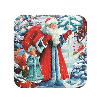 Подставка  под горячее 14см Дед Мороз в лесу