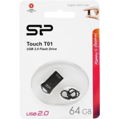 64GB Silicon Power Touch T01 SP064GBUF2T01V1K USB2.0 черный/серебристый