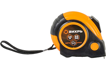 Рулетка 10м х 25мм автостоп"" (Вихрь) 73/11/1/6