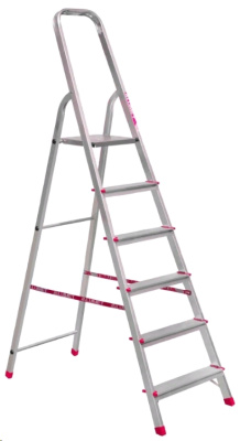 Стремянка Алюмет 6 ступеней алюминиевая матовая