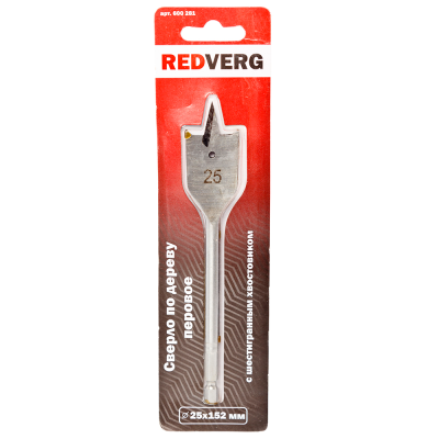 25 Сверло по дереву RedVerg перовое HCS 25 мм(600281)