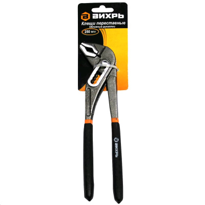 Клещи переставные,250 мм.,обливные рукоятки Вихрь