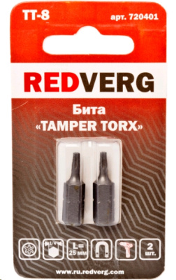 Бита Redverg Torx Tamper 8x25 (2шт.)(720401)