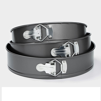 Набор разъемных форм для выпечки, 24,26,28см кругл, цвет черный, сталь 50711