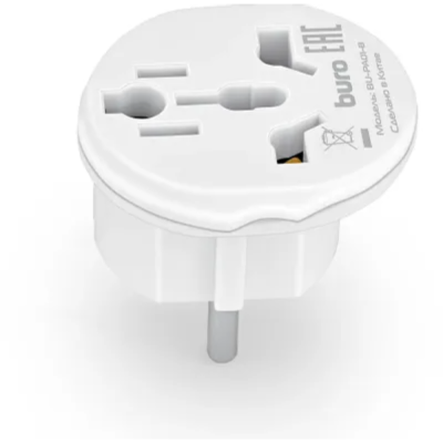 Buro BU-PA01-W (1 РОЗЕТКА) БЕЛЫЙ (ПАКЕТ ПЭ)