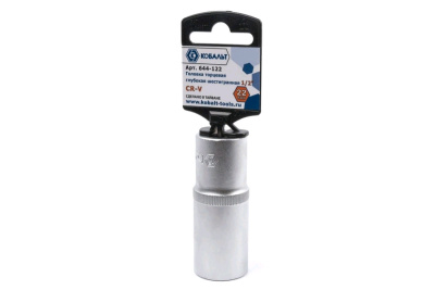 Головка торцевая глубокая КОБАЛЬТ 1/2", 22 мм, Cr-V (1 шт.)
