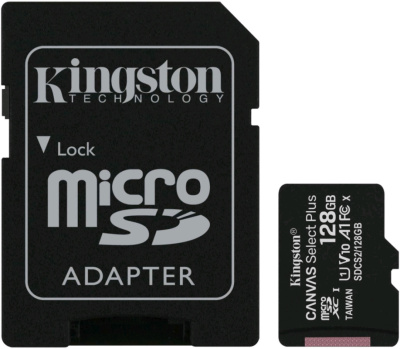 micro SDXC 128GB class 10 KINGSTON SDCS2/128GB CANVSELECT PLUS + ADAPTER