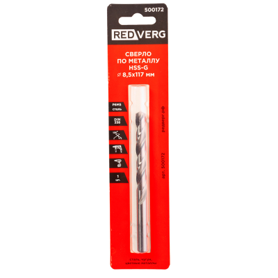 Сверло по металлу REDVERG HSS-G 8,5 мм(500172)