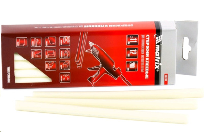 Стержни клеевые 11х200мм (Matrix) белый, 12 шт. 930733