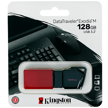 128GB Kingston DataTraveler Exodia M DTXM/128GB USB3.2 черный/красный
