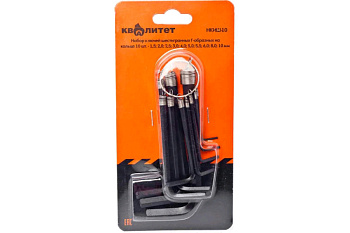 Набор ключей шестигранных Квалитет на кольце 10 шт. НКИШ-10