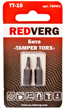 Бита Redverg Torx Tamper 10х25 (2шт.)(720411)