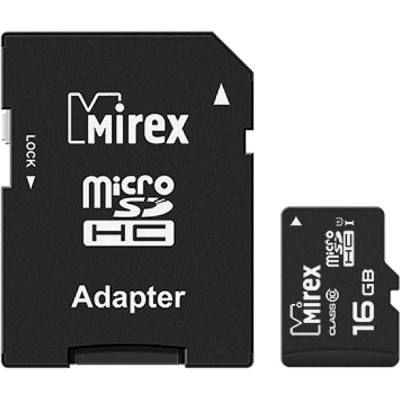 micro SDHC 16GB Class 10 MIREX + adapter UHS-I, U1 (13613-ADSUHS16)