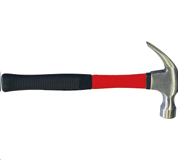 Молоток - гвоздодёр, 450гр., фиберглассовая двухкомпонентная ручка, с магнитом.