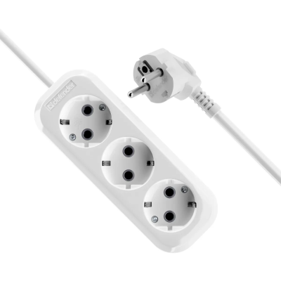 Defender R330 16 А, 2 м, 3 розетки, заземление, белый