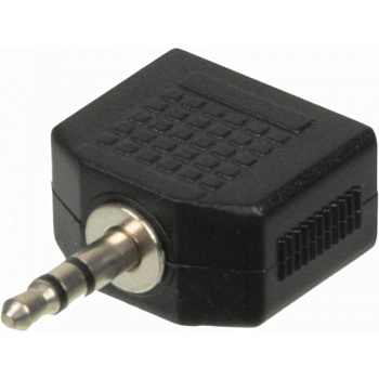 Ningbo 2X3.5MM JACK(F)-3.5MM JACK(M) ЧЕРНЫЙ (JAAA095-B)