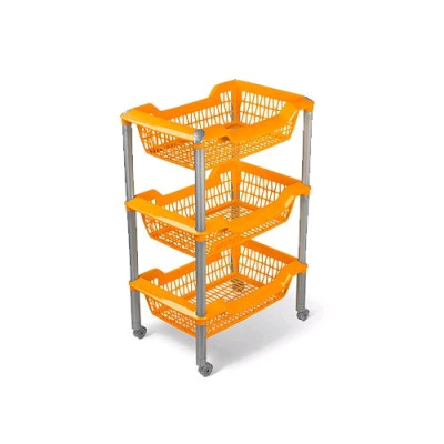 Этажерка для овощей пл 3-ярусная Джета на колесиках С735