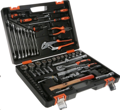 Набор инструментов, 1/2" , 1/4" , CrV, пластиковый кейс 76 предм, арт.73/6/7/4