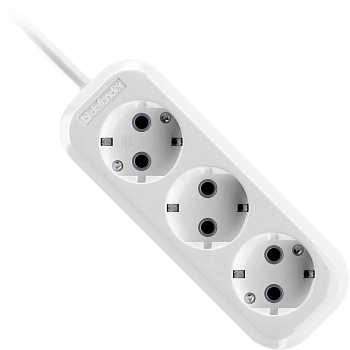 Defender R330 16 А, 5 м, 3 розетки, заземление, белый