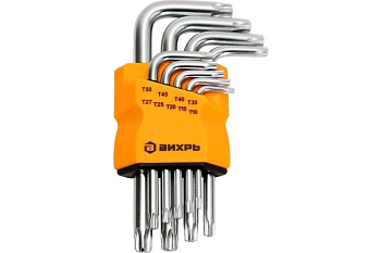 Набор ключей имбусовых Torx , 9 шт, T10-T50 Вихрь
