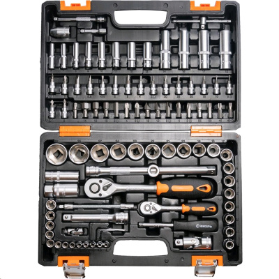 Набор инструментов, 1/2" , 1/4" , CrV, пластиковый кейс 94 предм 73/6/7/5