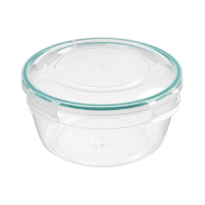 Контейнер пл 1,5л для продуктов круглый с защелками б/цв