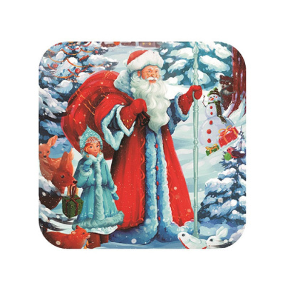 Подставка  под горячее 14см Дед Мороз в лесу