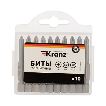 Бита PH1х50мм 10шт Kranz