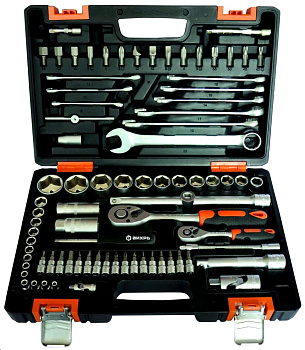 Набор инструментов, 1/2" , 1/4" , CrV, пластиковый кейс 82 предм