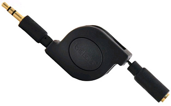 Аудиокабель (3.5mm Jack M - 3.5mm Jack F) 0.75м рулетка Belsis BGL1180