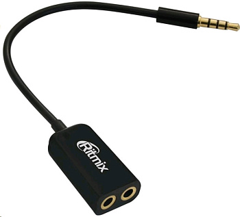 Переходник (3.5mm Jack M - 2x3.5mm Jack F) 0.15м Ritmix RAS-150