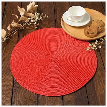 Салфетка сервировочная Доляна  "Классика", цв.красный, d 38 см   4360975