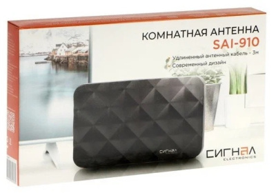 СИГНАЛ SAI 910 Антенна комнатная Активная DVB-T2 (92551)