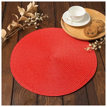 Салфетка сервировочная Доляна  "Классика", цв.красный, d 38 см   4360975