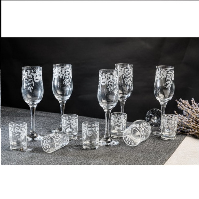 Подарочный набор Скарлет 6 бокалов+6 стаканов 50мл 1612-Г
