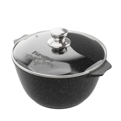 Кастрюля алюм  5,0 л Мечта Гранит black, литая, а/п, 45802