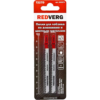 Пилка для лобзика REDVERG по алюминию T227D криволинейный рез, HSS (2шт )(820271)