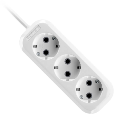 Defender R330 16 А, 2 м, 3 розетки, заземление, белый