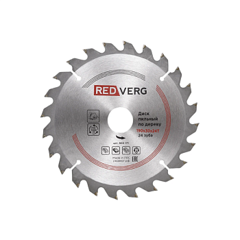 Диск пильный по дереву RedVerg твердосплавный 190х30/20 мм, 24 зуба(800171)