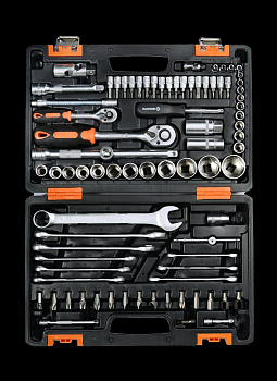 Набор инструментов АВТО, 1/2" , 1/4" , CrV, в кейсе 82 предм Вихрь 73/6/7/6