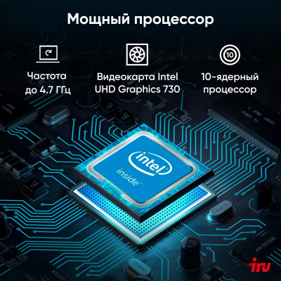IRU 23ID 23.8" Full HD i7 1255U (1.7) 16Gb SSD512Gb Iris Xe CR без ОС GbitEth WiFi BT 120W (1994783)