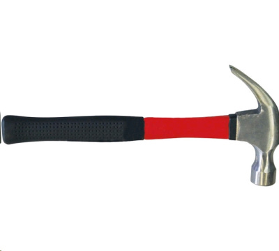 Молоток - гвоздодёр, 450гр., фиберглассовая двухкомпонентная ручка, с магнитом.