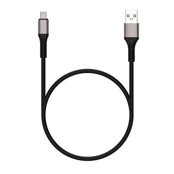 USB  2.0  AM/Micro 1м Maxvi MC-21M black-grey