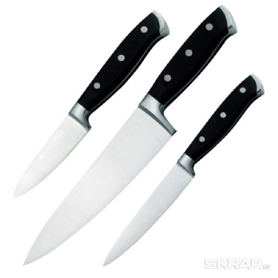 Набор ножей цельнометаллических 3шт MEISTER (поварской, универсальный, овощной)