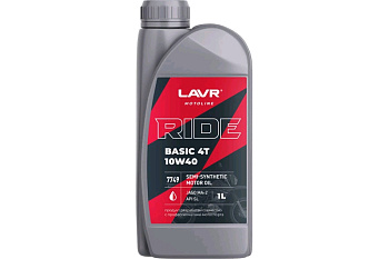 LAVR MOTO Моторное масло RIDE BASIC 4Т 10W40 SL 1л (арт.Ln7749)